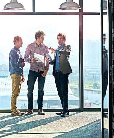 employees think together about their company's future plans